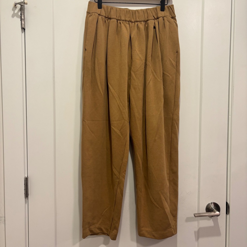 Uniqlo U Christophe Lemaire Camel Brown Pleated Tapered Pants Mens Medium